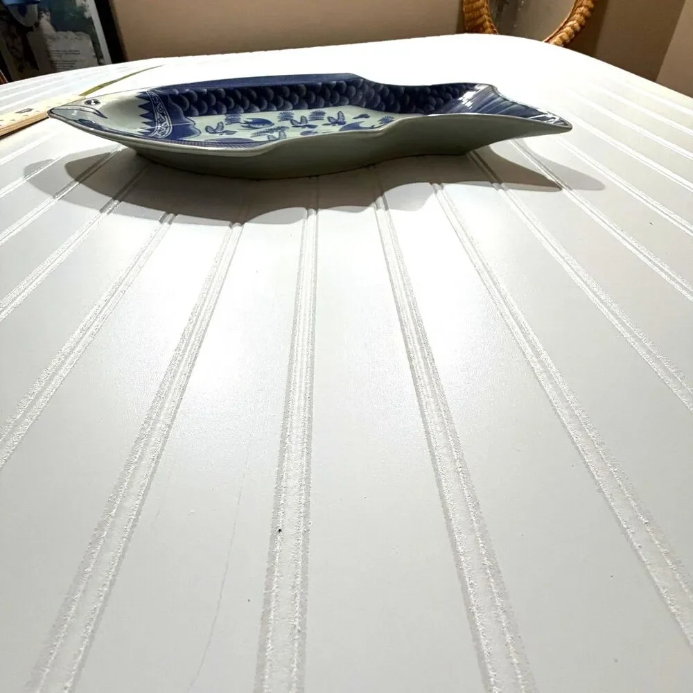 Vintage Blue White Fish Platter 18